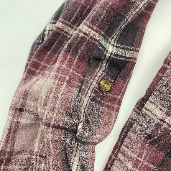 Carhartt Flannel Shirt Purple Plaid Button Up Cotton Workwear Womens Medium - Picture 3 of 9